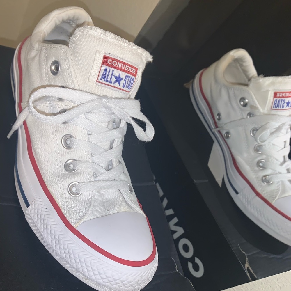 White Converse In a size 8W